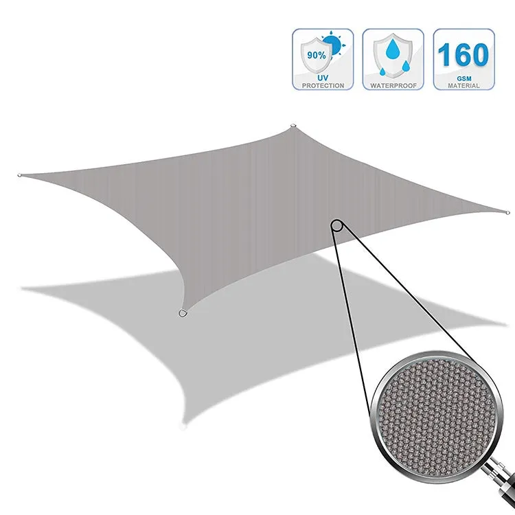 Triangle Outdoor Garden Sunshade Sail Waterproof Anti-UV Canopy, Size: 5m x 5m x 7.1m(Grey)
