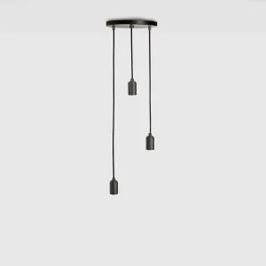 Triple Pendant in Graphite - Black Canopy