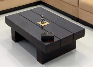 VK Furniture Rectangle Sheesham Wood Coffee Table for Living Room | Wooden Center Table | Modern Center Coffee Table Furniture for Home Hotel Restaurant | Walnut Finish