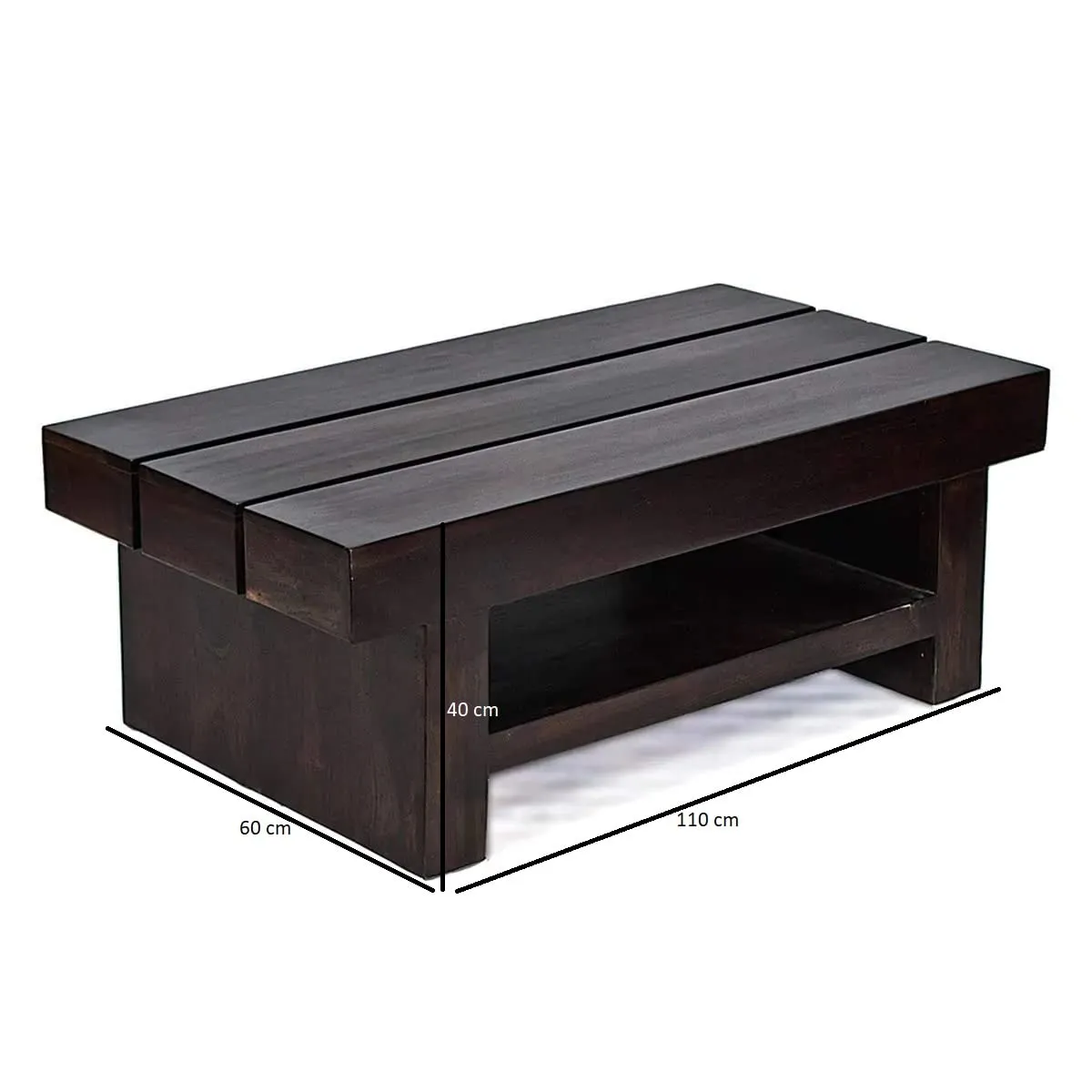 VK Furniture Rectangle Sheesham Wood Coffee Table for Living Room | Wooden Center Table | Modern Center Coffee Table Furniture for Home Hotel Restaurant | Walnut Finish
