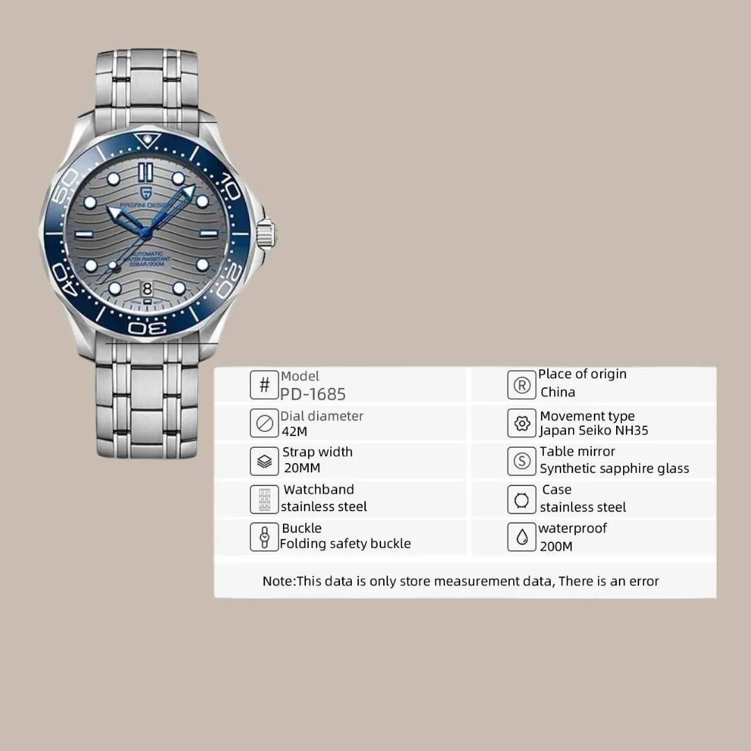 Waterproof Crystal Sapphire Dial Watch for Men