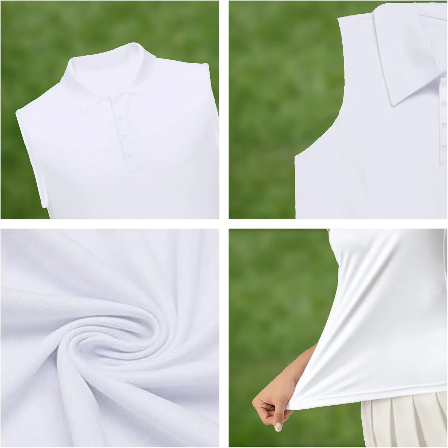 Women's Sleeveless Polo Golf Shirts Polo Tennis Workout Tank Tops Lightweight Tennis Athletic Ladies Tank Top