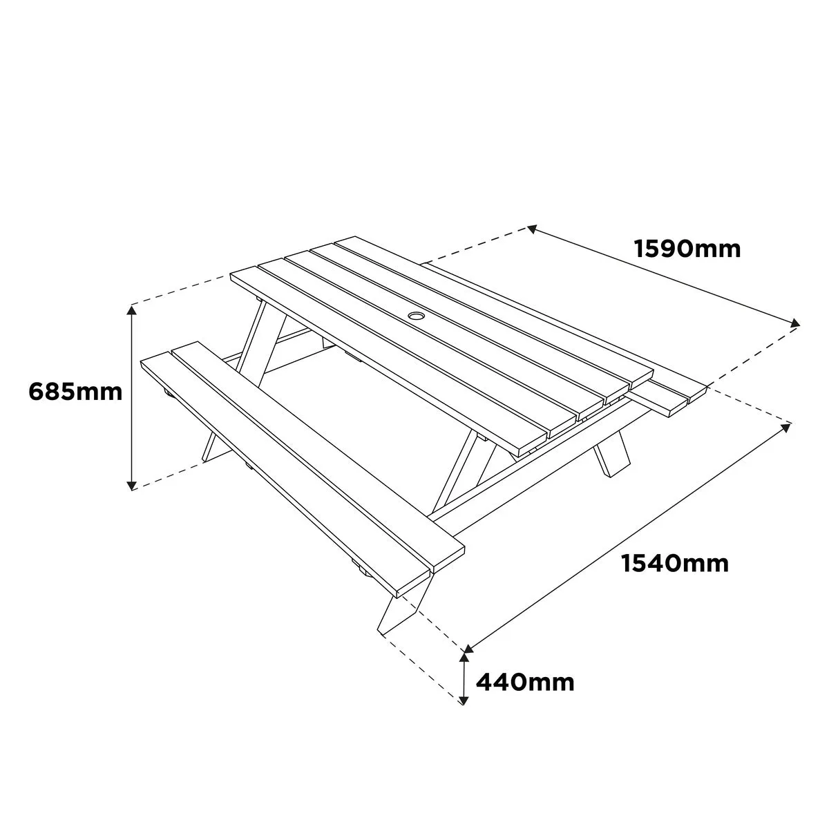 Woodshaw Appleton 6 Seater Picnic Bench