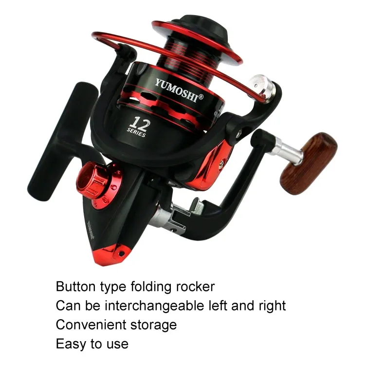 YUMOSHI JX2000 Wooden Handlebar Metal Head Fishing Reel Spinning Wheel